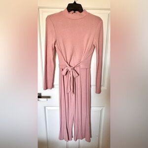 NoBo Dusty Pink Tie Front crop top with matching pant, 2 pc set